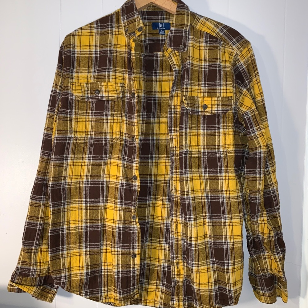 Yellow and Brown Plaid Flannel